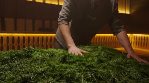 Estilo de vida saudável e relaxamento no banho de vapor com tratamentos de aromaterapia e anti-stress