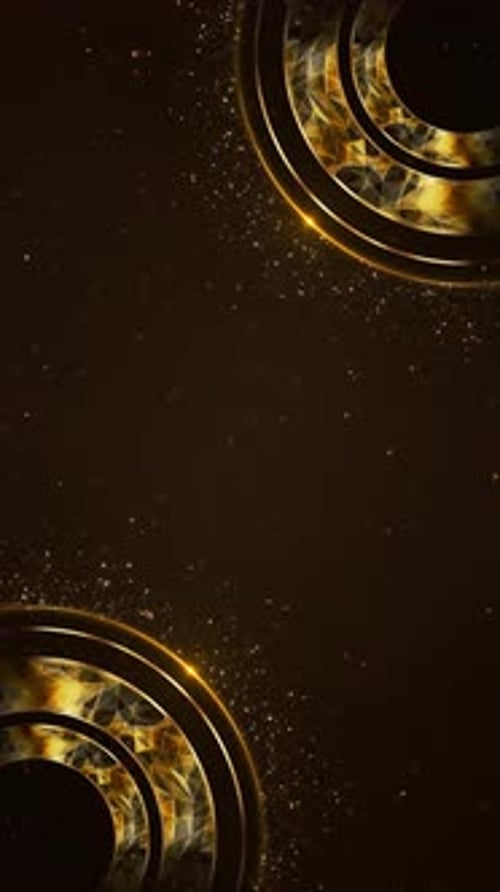 Luxury golden circles clean geometric abstract motion background polygonal frame. Premium design. Ge