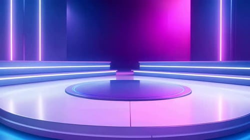 podio: escaparate futurista con plataforma para la exhibición de productos. Expositor de escenario moderno vacío