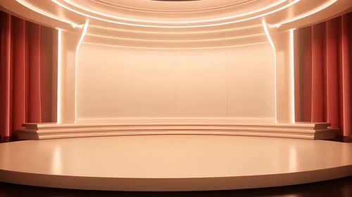 podio: escaparate futurista con plataforma para la exhibición de productos. Expositor de escenario moderno vacío