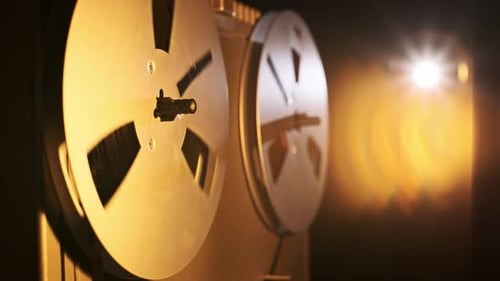 ReeltoReel Tape Deck Operating with Lens Flare