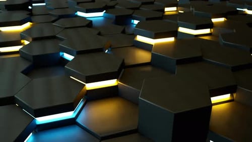 Hexagon 3D Background 4K Loop
