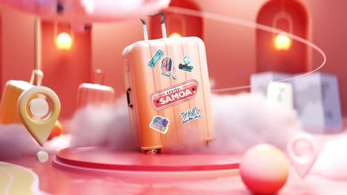 Samoa, Travel, adventure and departure concepts in summer. orange, peach color tones