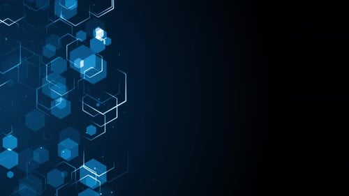 Hexagon Technology Futuristic Geometric Business Corporate Particles Digital Background Loop