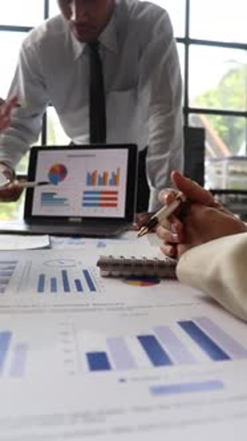 Business team working with new startup project plan and discussion information for financial.