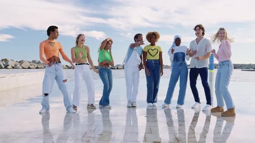 Highenergy Slow Motion Dance with Generation Z