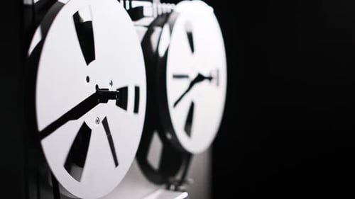 Rotating Spools of a Classic Open Reel Tape Deck