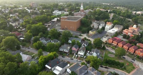 Historical American City Architecture Macon Old City in Bibb County Georgia Streets and Victorian