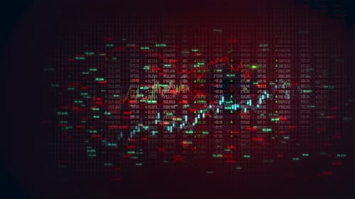 Stock Exchange Market Chart Financial Chart Animation Showing Growing Value of the Global Stock