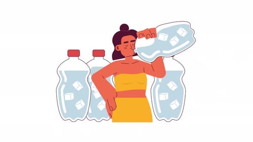 Drink lot of water 2D animation