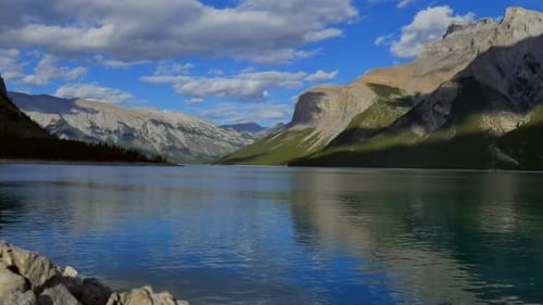 Time Lapse of a beautiful natural lake in Banff, Canada