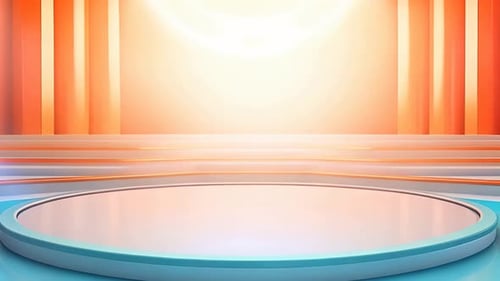 podio: escaparate futurista con plataforma para la exhibición de productos. Expositor de escenario moderno vacío