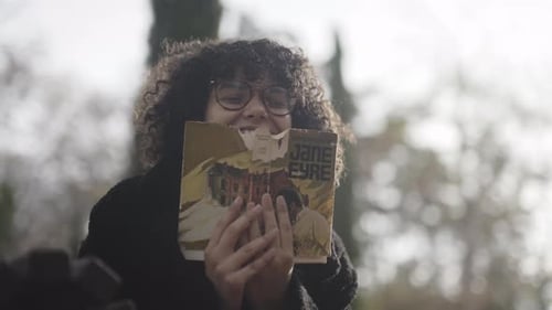 Blushing reading literature novel lost in it black girl