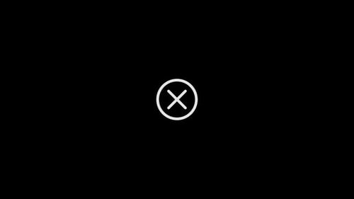 Synergy Collection: Animation of a cancel symbol within a circle in center over a black background