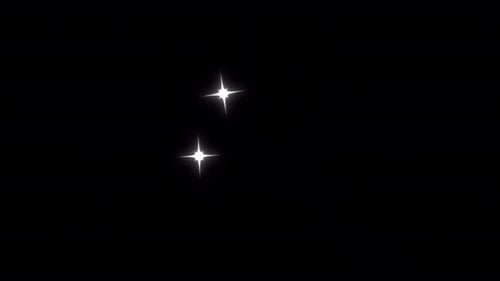 Twinkling Stars Animation on Transparent Background. Blinking Star Loop. Sparkling Light Effect 4K.