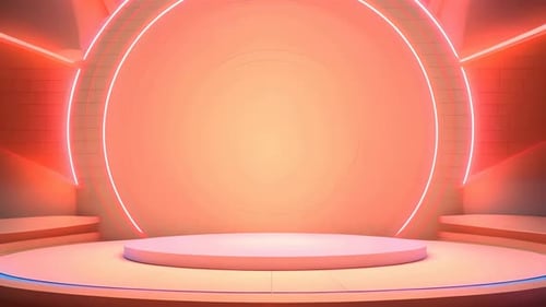 podio: escaparate futurista con plataforma para la exhibición de productos. Expositor de escenario moderno vacío