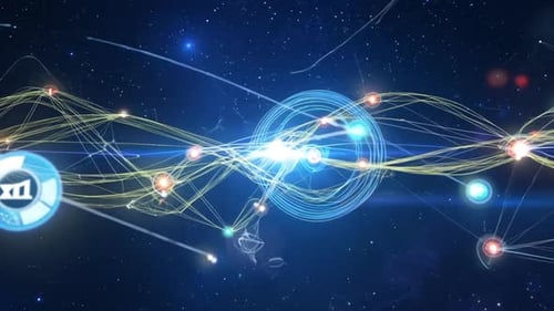 Digital Artwork of Futuristic Network Background