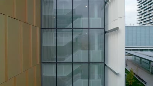 Modern Toronto architecture. Elevator descending.