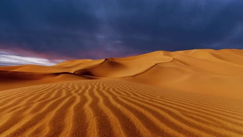 Timelapse of Sunset Over the Sand Dunes in the Desert