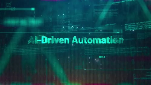 Ai Driven Automation Word On High Technology Futuristic Background