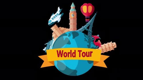 Travel And Tourism Landmark Around The World 4K On Alpha Channel