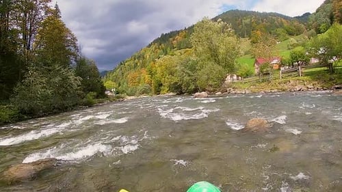 Rafting on a Mountain River