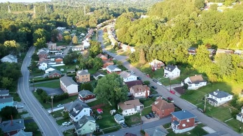 Bridgeville town cityscape from above