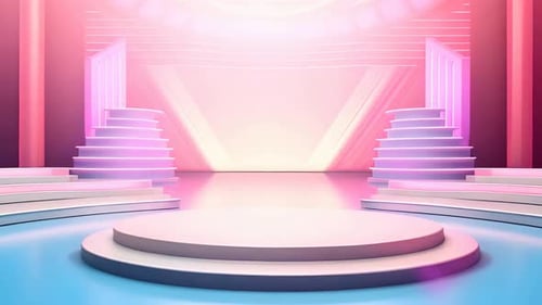 podio: escaparate futurista con plataforma para la exhibición de productos. Expositor de escenario moderno vacío