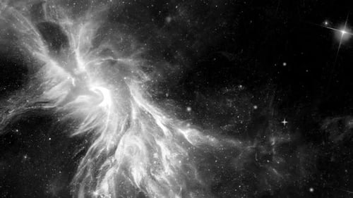 Space Galaxy and Stars Background Black White Serene Deep