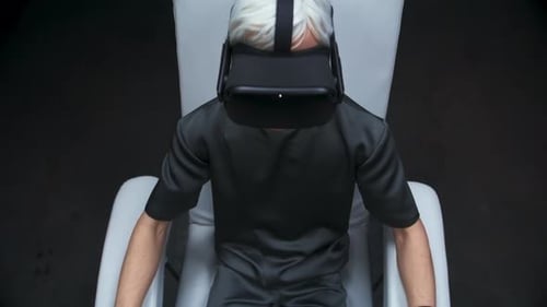 VR Headset Youngster Preparing Playing Video Games Zoom Out