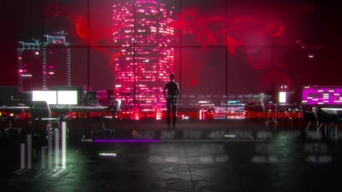 Businessman In The Finance Office Red