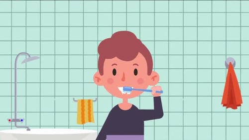 Boy Brushing His Teeth