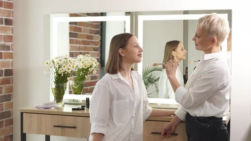 Process of Making Makeup in Beauty Salon