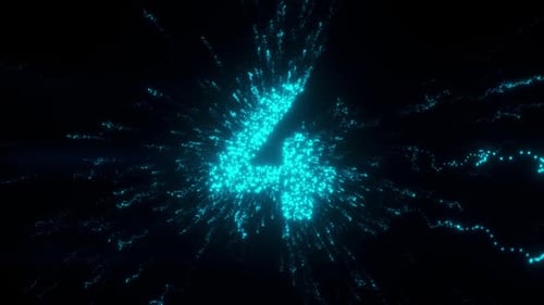 4 Number With Futuristic Particles Hd