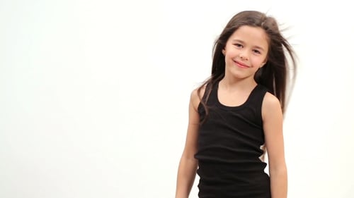 Girl Shows a Model Pose