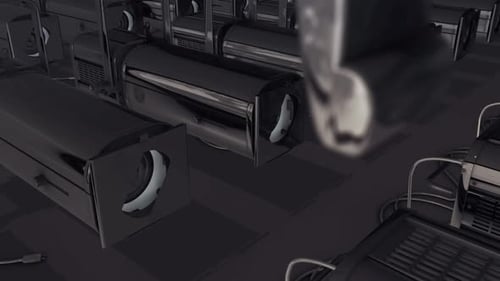 A Lot Of Follow Spotlights In A Row 4k