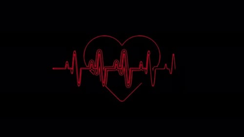 Abstrakter nahtloser Linienherzschlag. 4K-Videoanimation des Puls-Herzrhythmus.