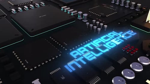 artificial intelligence headline. next-generation chip and processor.