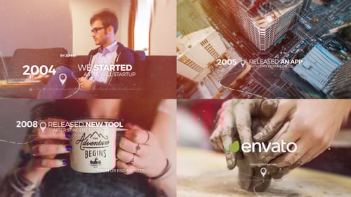 Moderne Parallax-Timeline-Diashow