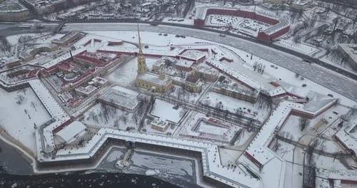 Peter-Pavel's Fortress In Saint-Petersburg From Above