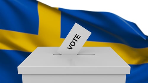 Ballot Box with Sweden Flag