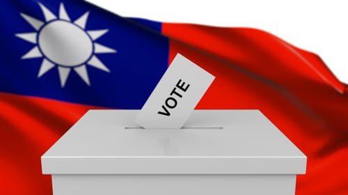 Ballot Box with Taiwan Flag