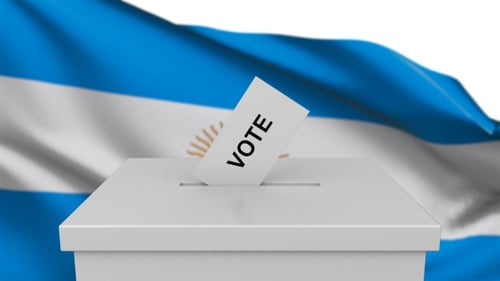 Ballot Box with Argentina flag