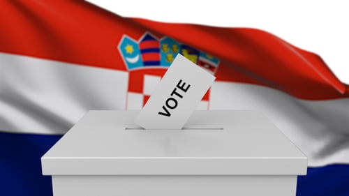 Ballot Box with Croatia Flag