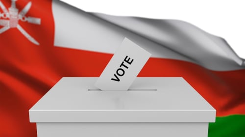 Ballot Box with Oman Flag