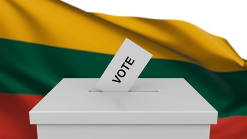 Ballot Box with Lithuania Flag