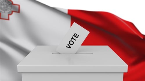 Ballot Box with Malta Flag