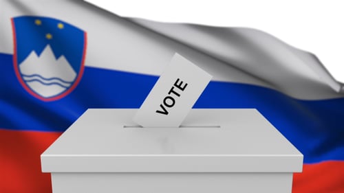 Ballot Box with Slovenia Flag