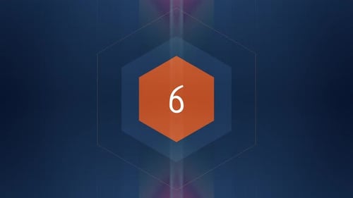 Number 6 on blue background