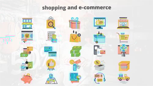 Shoping And Ecommerce - Flat Animation Icons